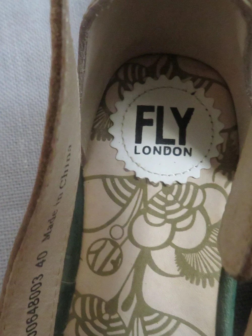 FLY London Women's Brown and White Cutout Sandals